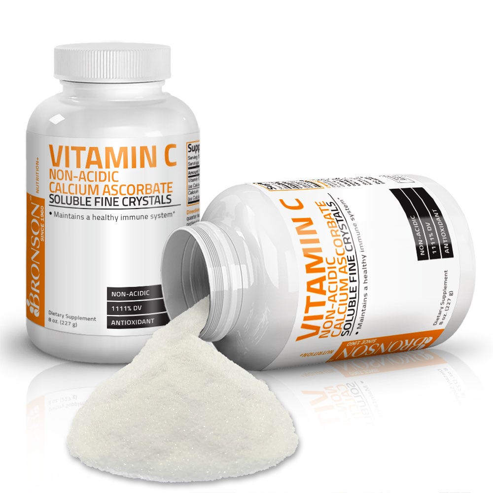 Vitamin C Non-Acidic Calcium Ascorbate Crystals - 1,000 mg - 8 oz (227g) view 3 of 6