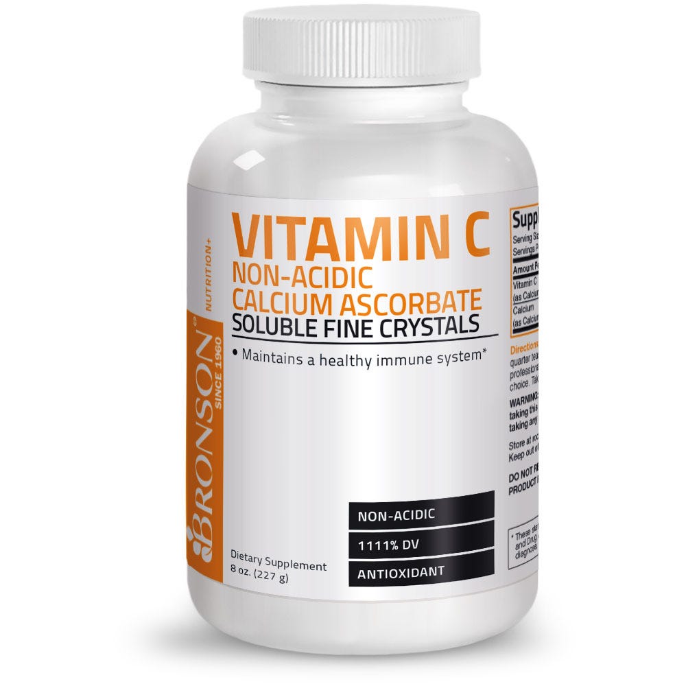 Vitamin C Non-Acidic Calcium Ascorbate Crystals - 1,000 mg - 8 oz (227g) view 1 of 6