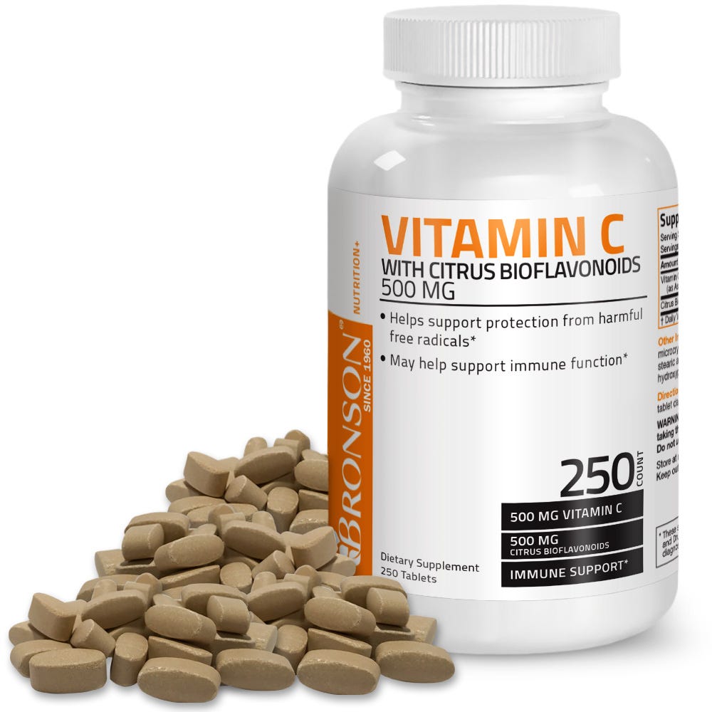 Vitamin C Ascorbic Acid with Citrus Bioflavonoids - 500 mg - 250 Tablets view 2 of 6