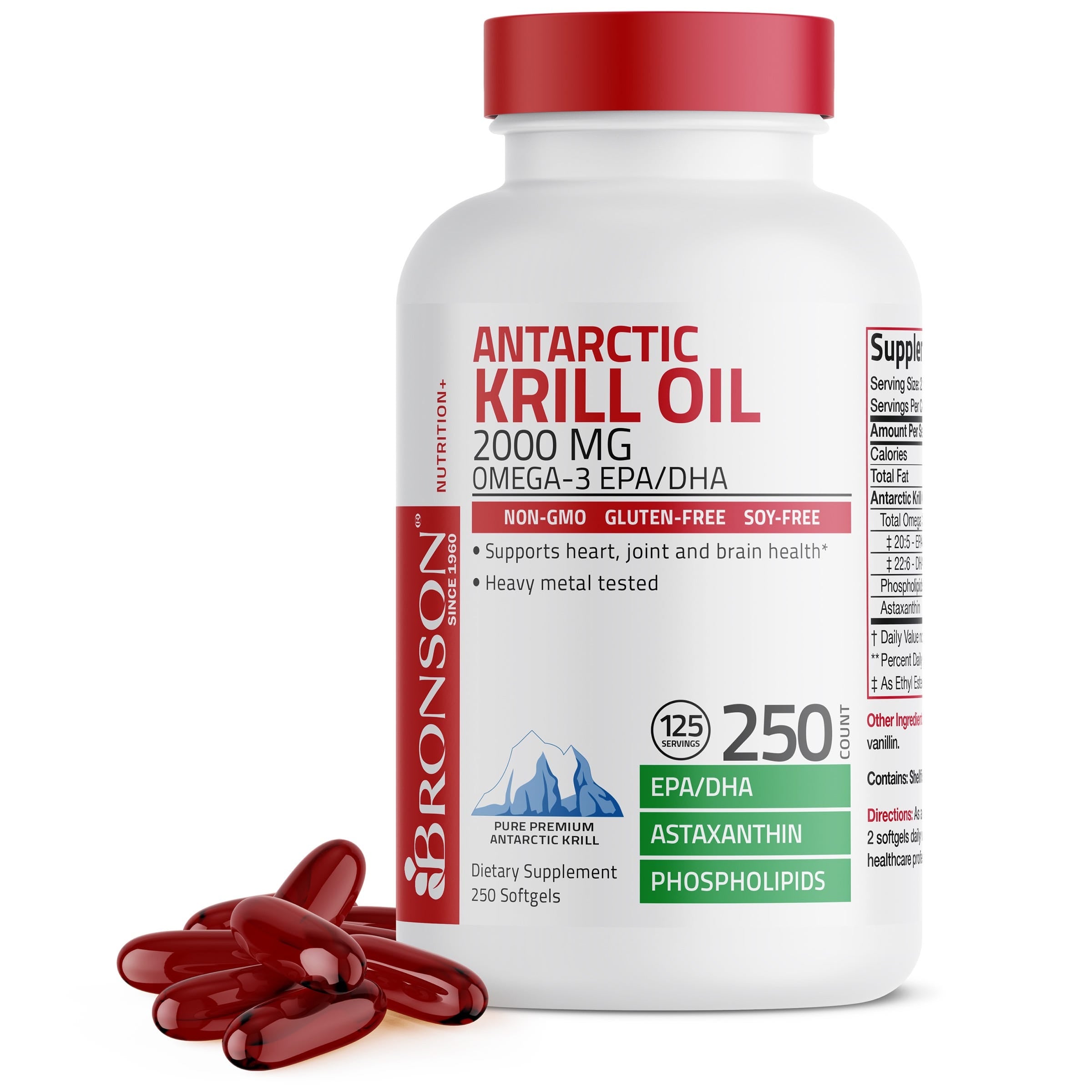Antarctic Krill Oil Omega-3 EPA DHA Non-GMO - 2,000 mg
