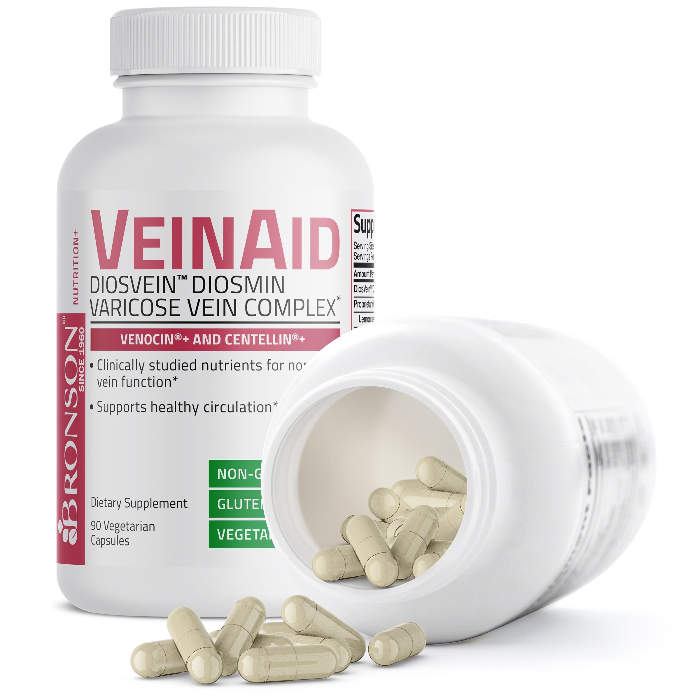 VeinAid DiosVein™ Diosmin Varicose Vein Complex - 90 Vegetarian Capsules view 4 of 6