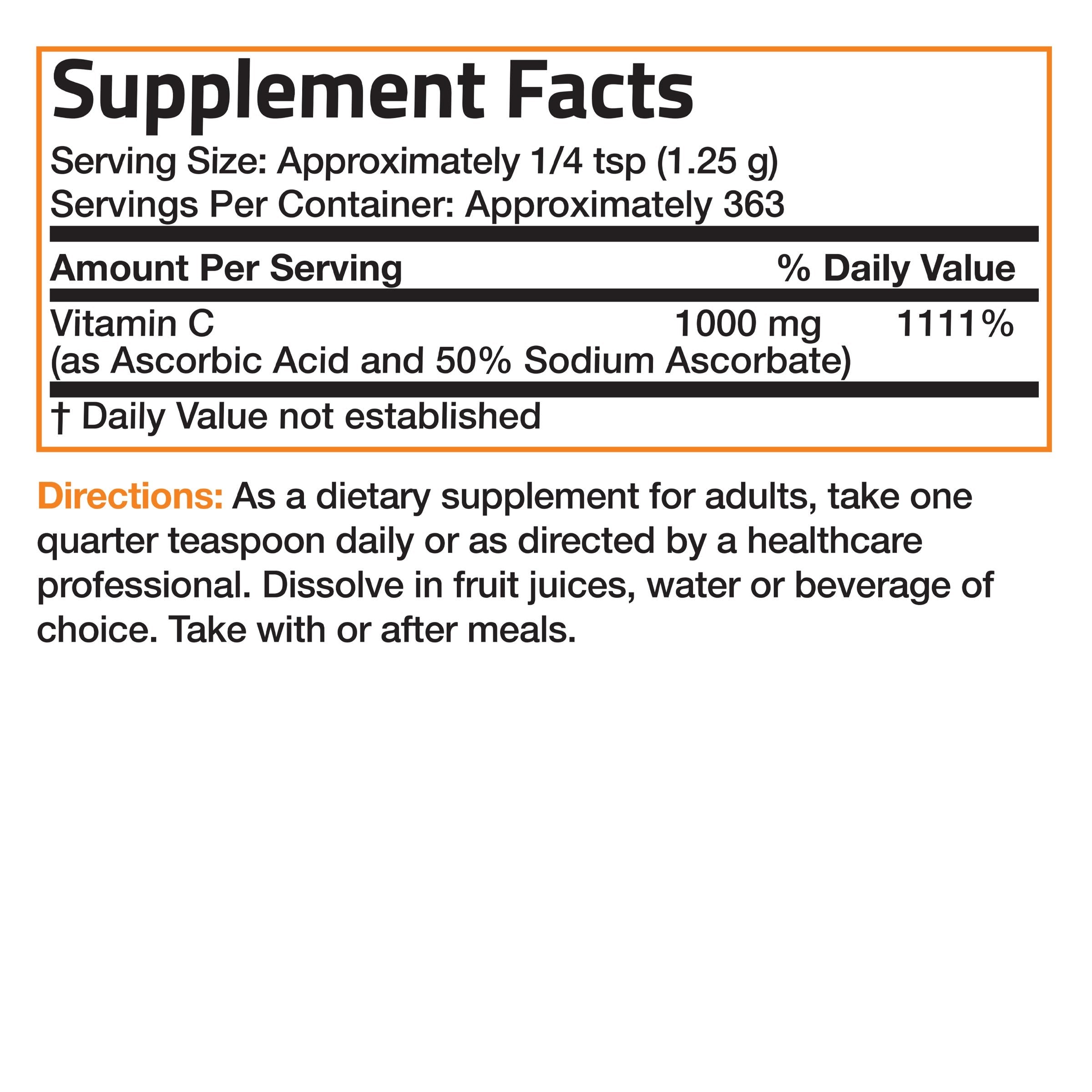 Buffered Vitamin C Ascorbic Acid Crystals - 1,000 mg view 5 of 5